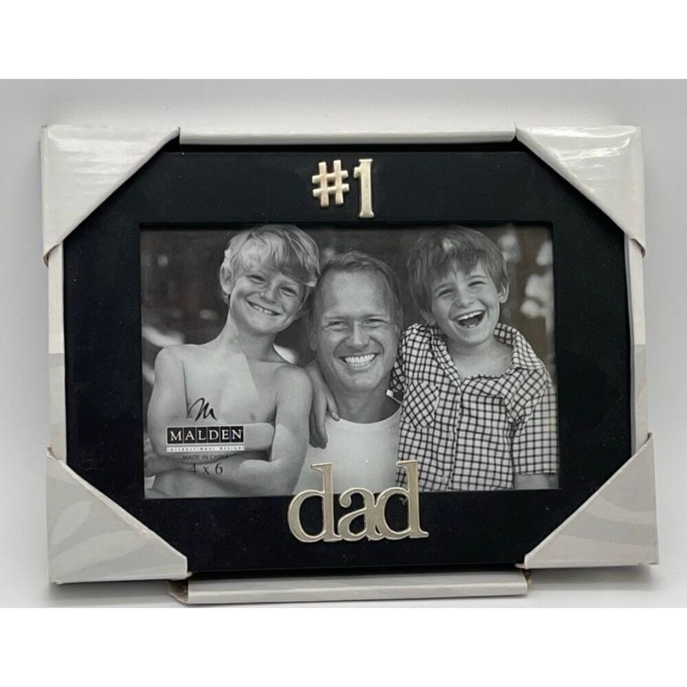 #1 DAD Black Picture Frame Holds 4"‎ X 6" Picture MALDEN INTERNATIONAL DESIGNS